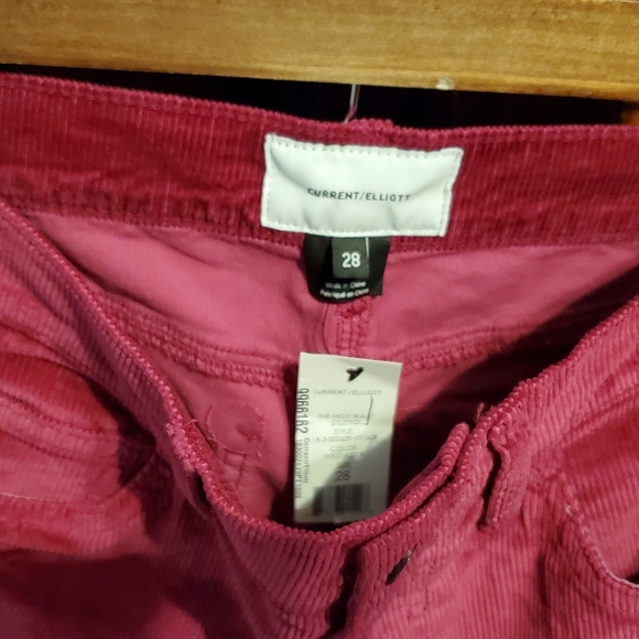 NWT CURRENT/ELLIOTT Stiletto berry cord jeans 28 - Picture 5 of 6